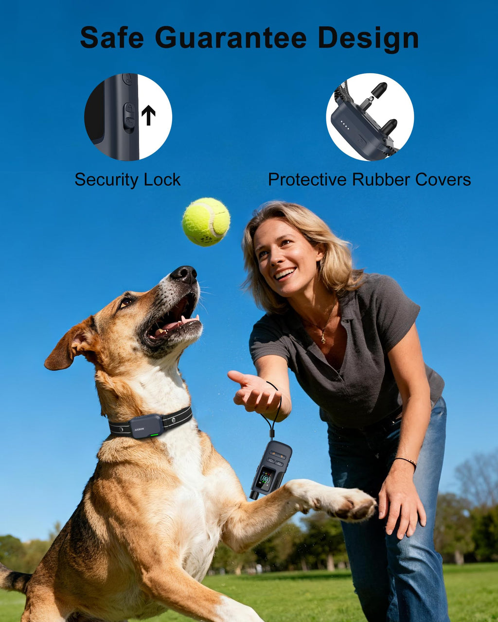 Dog Shock Collar - 4500FT Dog Training Collar with Remote, IPX8 Waterproof Electric Dog Collar with 4 Training Modes, Rechargeable eCollar for 10-120lbs Small Medium Large Dogs(NBU)