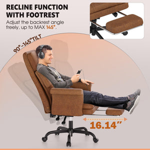 C39 Cross Legged Office Chair with Footrest & Convertible Armrests-Pet-Friendly Criss Cross Home Desk Chair, Ergonomic Big and Tall Executive Chair with Lumbar Pillow