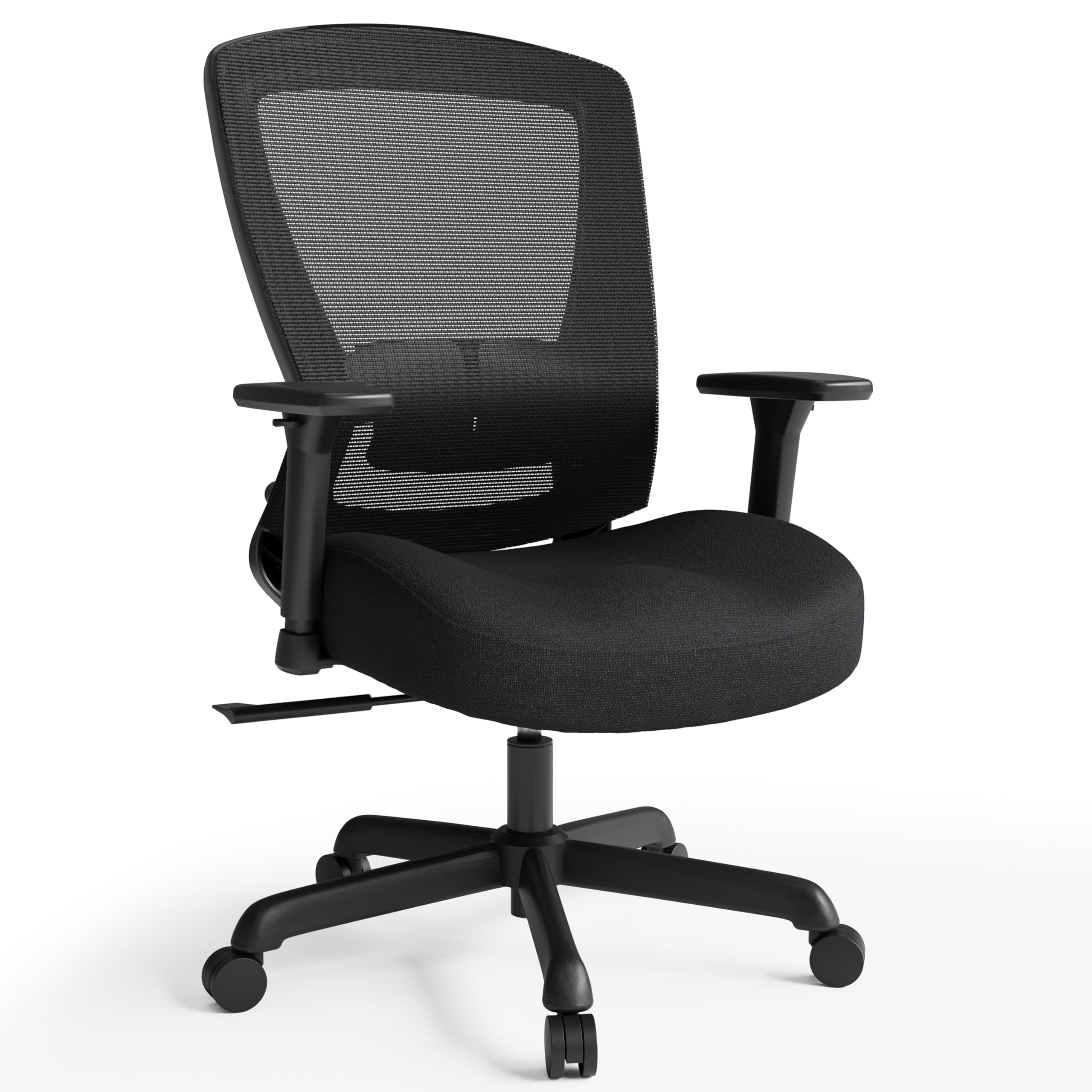 Ergonomic Home Office Chair, Mesh Computer Desk Chair with 4D Armrests, Adjustable Lumbar Support,Rolling Swivel Task Chair for Long Hours, Sponge Cushion