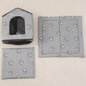 Outdoor Cat House, Cat Houses for Outdoor Cats, Weatherproof Warm and Insulated Cat House with Transparent Curtain Pet House, Stray Cats Shelter