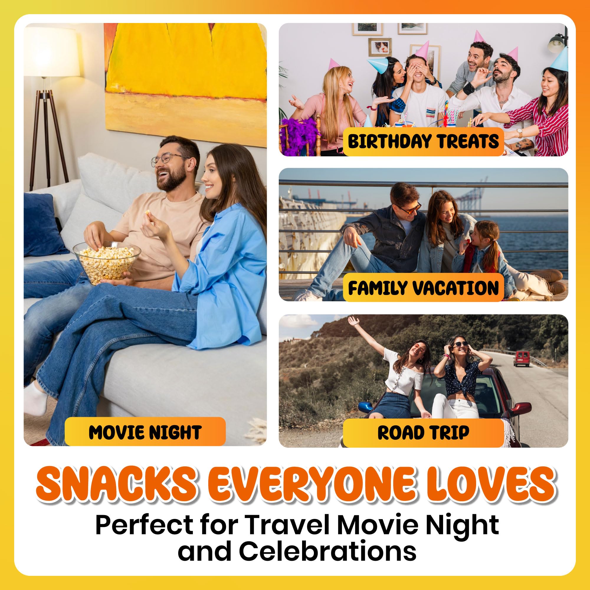 Snack Box Variety Pack (120 Count) - Bulk Snacks Variety Pack for Adults, Kids & Teens - Snacks Candy Gift Box with Chips, Cookies & Bars - Care Packages for College Students, Office Treat & Birthdays