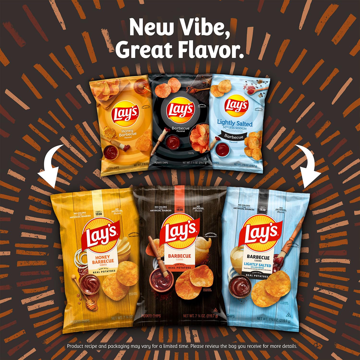 Frito Lay Backyard Barbecue Mix Variety Pack, 3.46 Pounds, (Pack of 40)