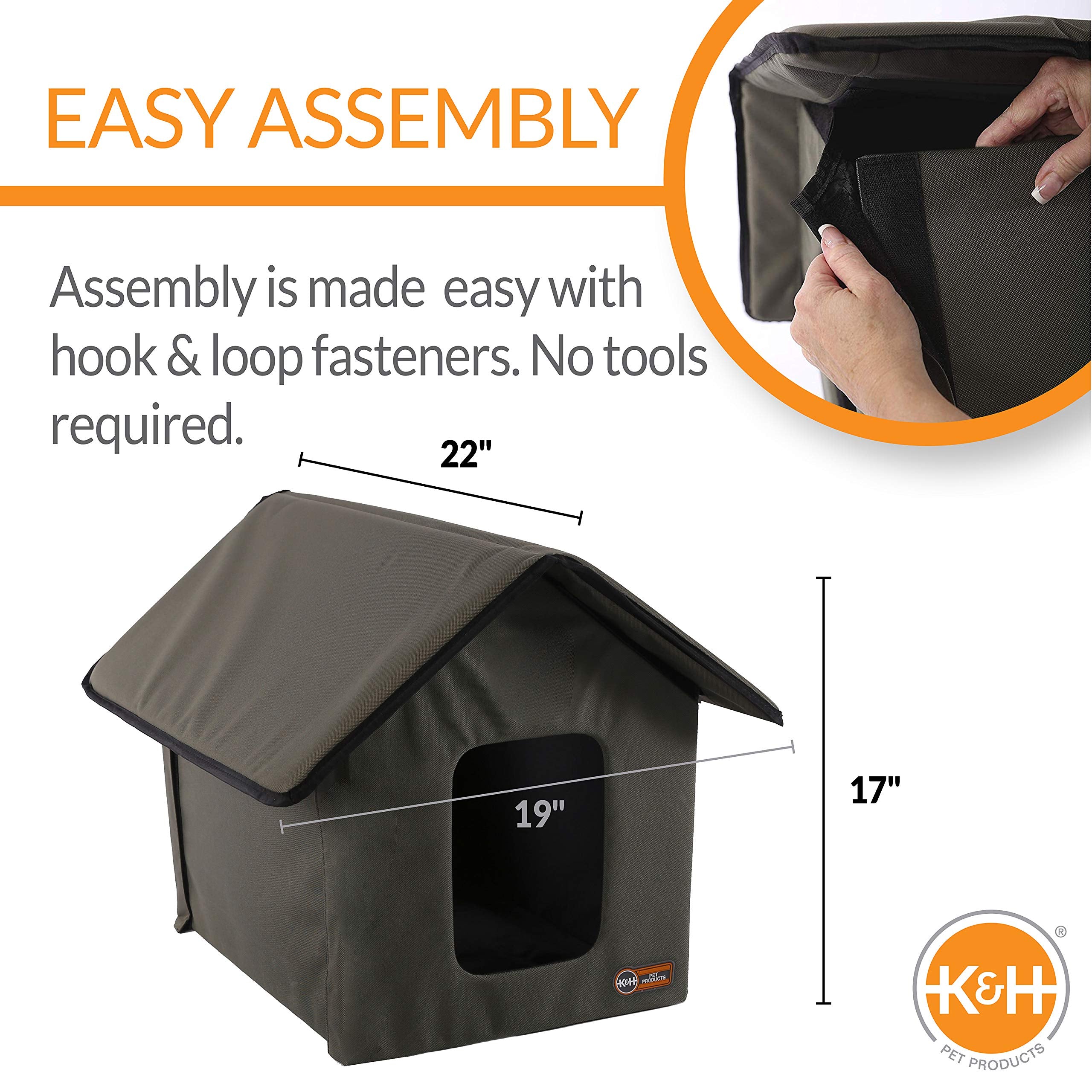 Outdoor Cat House for Outside Pets, Weatherproof Outdoor Cat House for Ferals, Insulated Kitty Shelter, 2 Doors, Waterproof Removable Floor Pad, Unheated - Olive/Olive