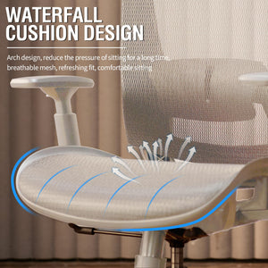 Mesh Office Chair, Ergonomic Computer Desk Chair, Sturdy Task Chair- Adjustable Lumbar Support & Armrests,Tilt Function,Comfort Wide Seat,Swivel Home Office Chair