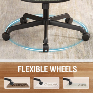 Mesh Office Chair,Ergonomic Computer Desk Chair,Sturdy Task Chair- Adjustable Lumbar Support & Armrests,Tilt Function,Comfort Wide Seat,Swivel Home Office Chair