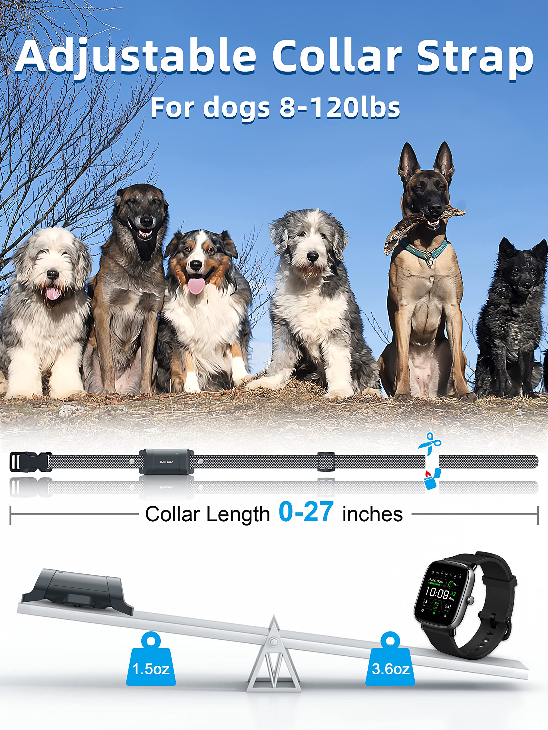 Dog Training Collar with Remote - 4000ft Waterproof Dog Shock Collars 2 Dogs for Large Medium Small Dogs Rechargeable E Collars for Dogs Training with Beep Vibration Humane Shock(1-16) Mode