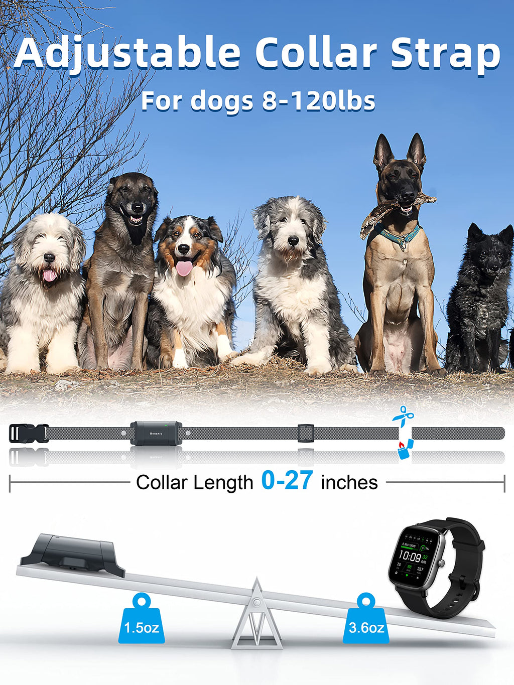 Dog Training Collar with Remote - 4000ft Waterproof Dog Shock Collars 2 Dogs for Large Medium Small Dogs Rechargeable E Collars for Dogs Training with Beep Vibration Humane Shock(1-16) Mode