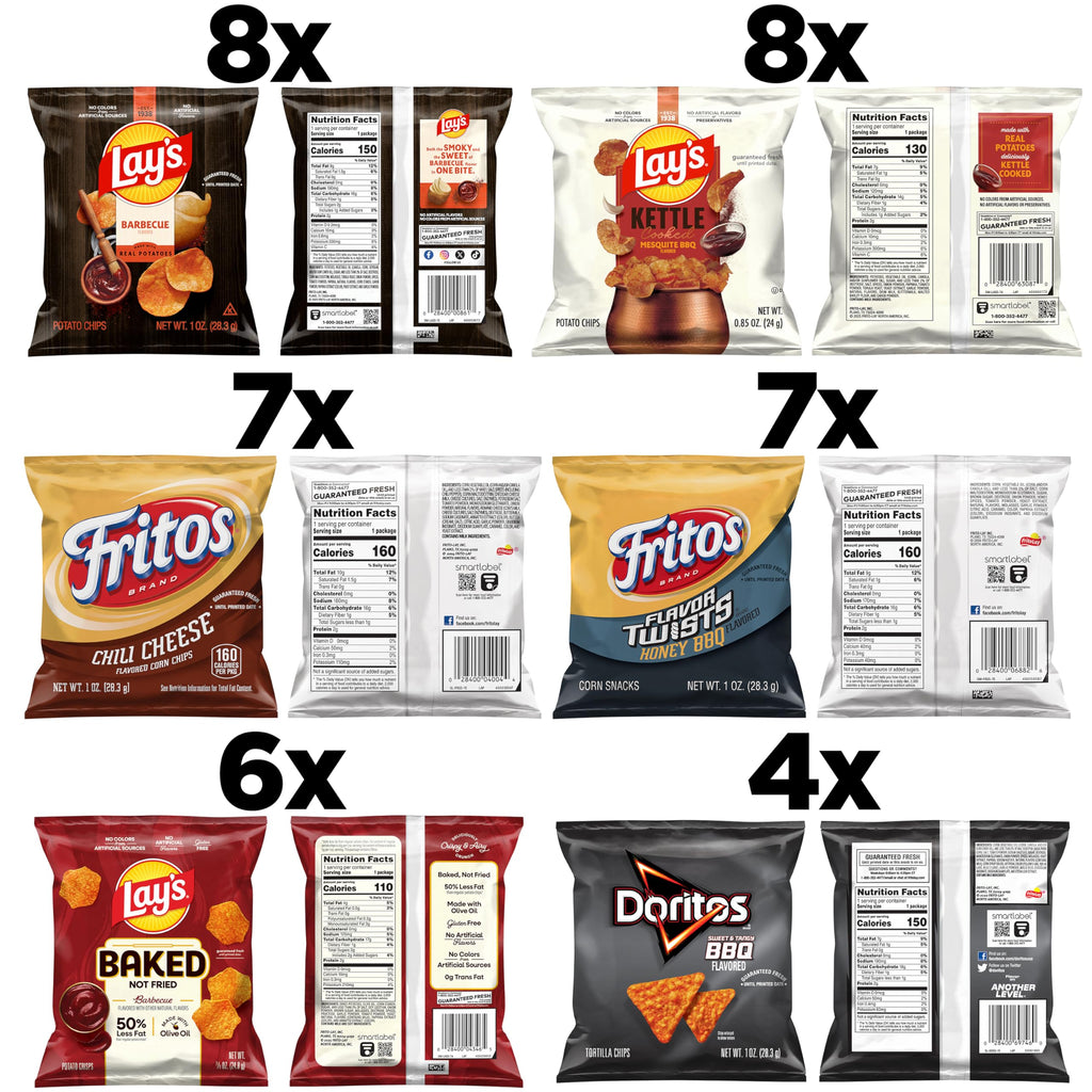 Frito Lay Backyard Barbecue Mix Variety Pack, 3.46 Pounds, (Pack of 40)