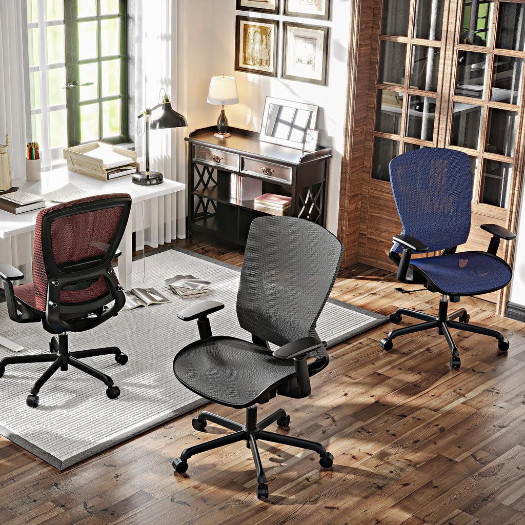 Office Chair,Ergonomic Computer Desk Chair,Sturdy Task Chair- Adjustable Lumbar Support & Armrests,Tilt Function,Comfort Wide Seat,Swivel Home Office Chair