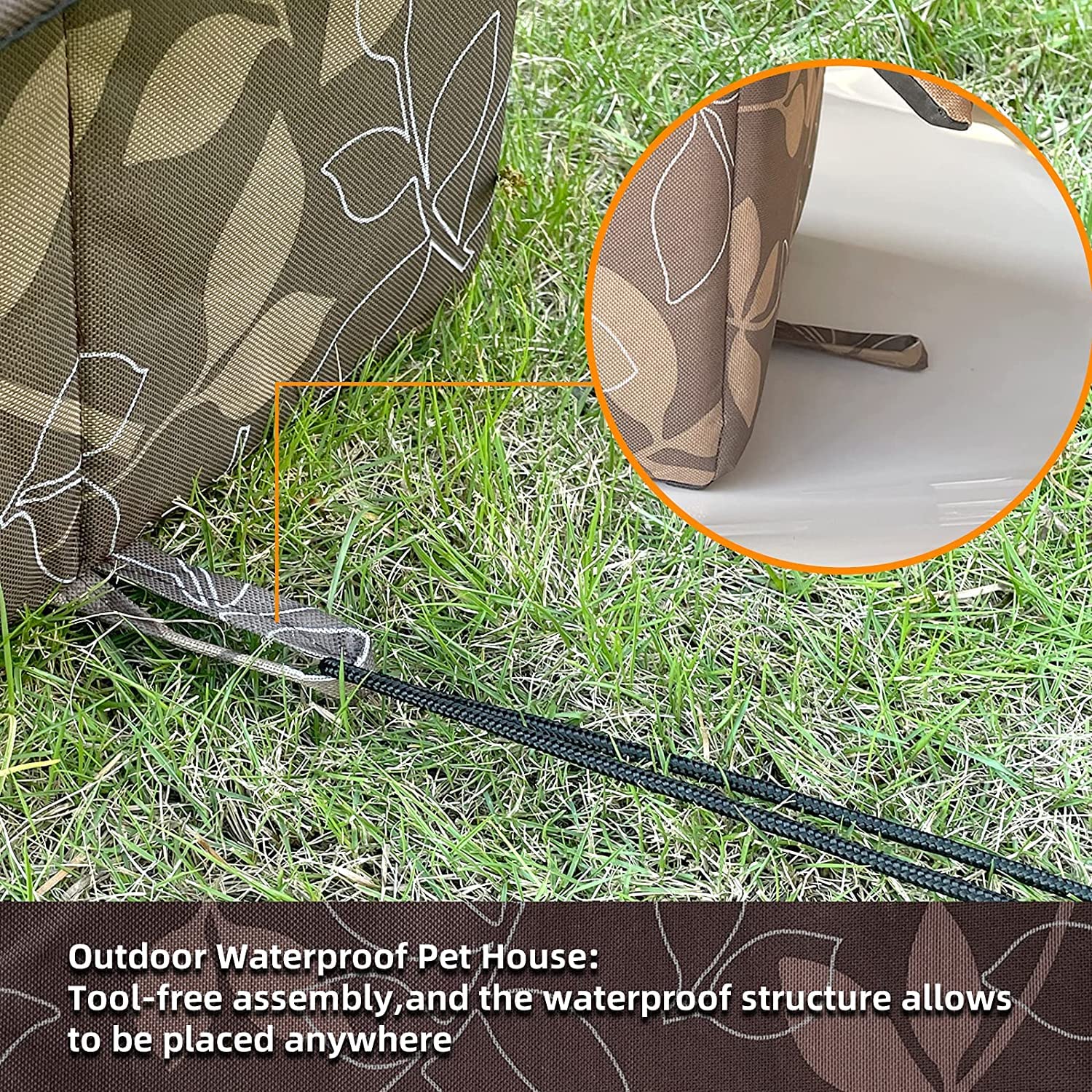 Outdoor Cat House, Cat Houses for Outdoor Cats, Weatherproof Warm and Insulated Cat House with Transparent Curtain Pet House, Stray Cats Shelter (Shabby Chic, Medium-Houses)