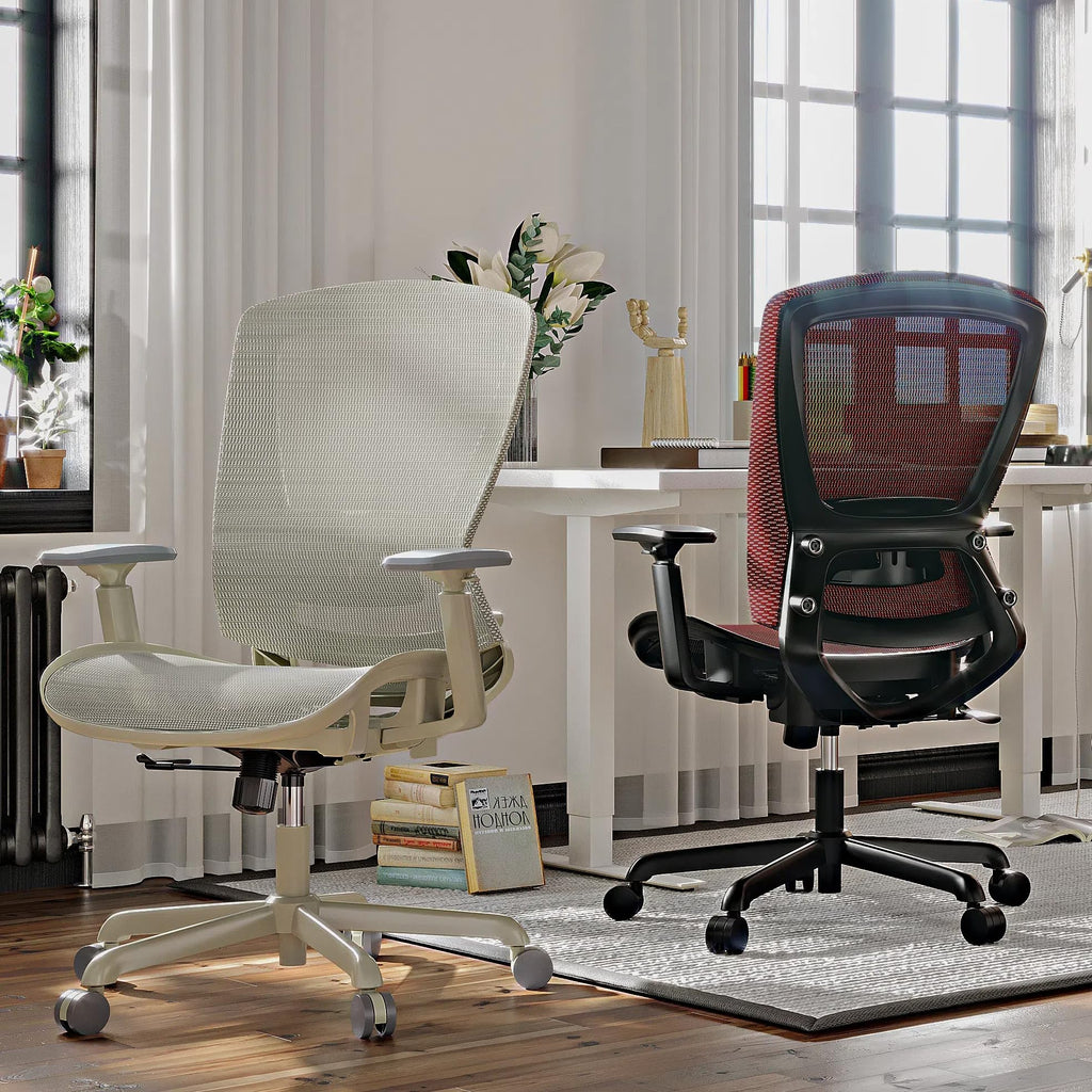 Mesh Office Chair, Ergonomic Computer Desk Chair, Sturdy Task Chair- Adjustable Lumbar Support & Armrests,Tilt Function,Comfort Wide Seat,Swivel Home Office Chair